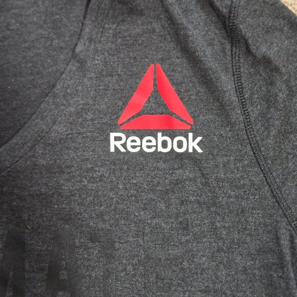 NWT Reebok Women’s UFC T Shirt Short Sleeve V Neck Gray Size M - Picture 5 of 12